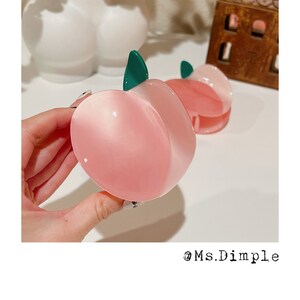 Cute fruit pink peach hair accessories / hair clips /hair claw