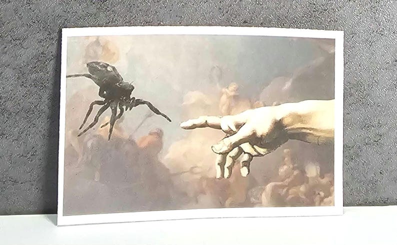 Sticker-Jumping Spider (The creation of a jumping spider), 3 inch Matte image 1