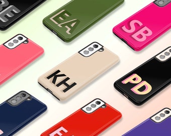 Monogram Initial Phone Case, Custom Name Samsung Galaxy S23 S22 S21 Ultra Plus A32 5G Note10 20 Case, Zflip 4 3 2 Case