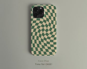 iPhone 15 Case, iPhone 15 Pro Max Case, iPhone 14 Pro Case, Green Checkerboard iPhone XS 12 Pro 11 Pro Max 14 Plus Cover