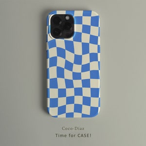 iPhone 15 Case, iPhone 15 Pro Max Case, Blue Checkered iPhone 14 Pro Case, iPhone 11 14 Plus X 12 Case