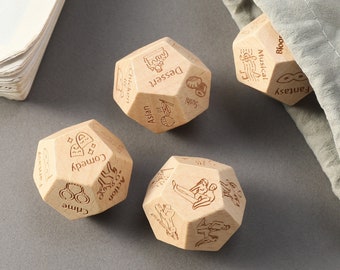 Date Night Game Dice, Valentine's Day Gift, Engrave Food Movie Decision Dice, Date Night Dice, Anniversary Gift