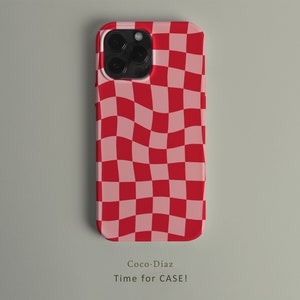 iPhone 15 Case, iPhone 15 Pro Case, iPhone 14 Pro Max Case, Red Checkerboard iPhone 13 12 11 Pro Max 12 Mini X 12 Pro Case