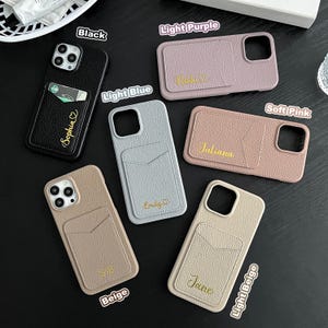 Étui pour iPhone en cuir pour iPhone 16, étui pour téléphone en cuir personnalisé avec fente pour carte, étui pour iPhone 16 15 11 12 13 14 Pro Max,