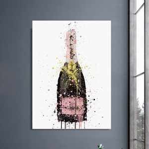 Champagne Wall Art Wall Decor Hand Painted Party Canvas Free Shipping Highest Quality LifeTime Warranty