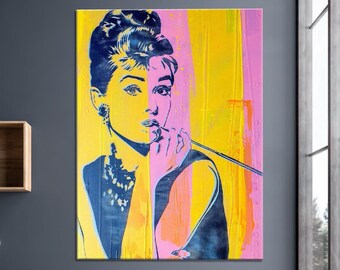 Mode Magazin Cover Handgemalte Leinwand Druck Wand Kunst Wand-Dekor Poster Leinwand Kostenloser Versand Höchste Qualität Lebenslange Garantie