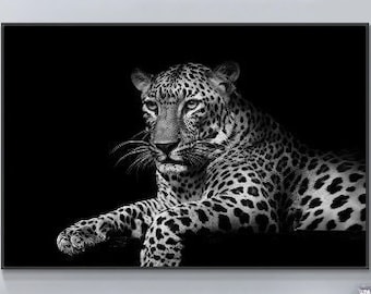 Abstract Black Wild Lion Canvas Painting Modern Nordic Animal Posters And Prints Wall Art Picture For Living Room Home Decor leopard