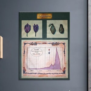 Tulip Mania Stock Market Art Finance Gift Stock Trading Infographic Poster Poster educativi Poster per aule Arte della parete dell'ufficio