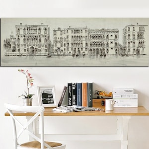 Abstract Sketch Venice City Seascape Building Landscape Oil Painting Modern Wall Picture Poster For Living Room