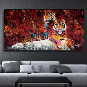 Tiger Art Wall Decor Framed Canvas Free Shipping Highest Quality LifeTime Warranty