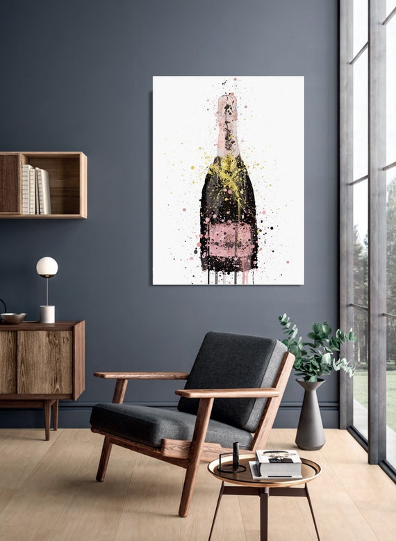 Champagne Wall Art Wall Decor Hand Painted Party Canvas Free Shipping Highest Quality LifeTime Warranty