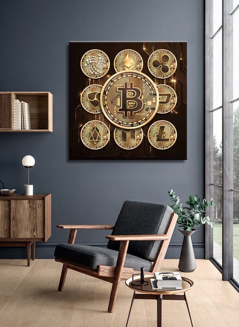 Bitcoin Bull To The Moon 暗号 暗号通貨 ウォールペイント プリントアート 壁装飾 Bitcoin アート 送料無料 最高品質  生涯保証 - Etsy 日本