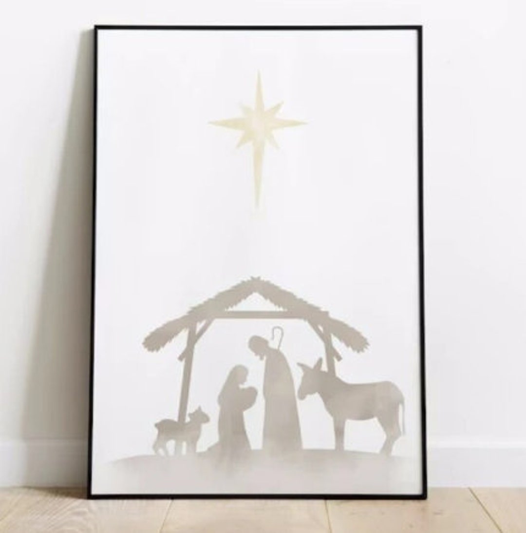 Jesus God Holy One Nativity Scene Canvas Print Wall Art Christmas Jesus ...
