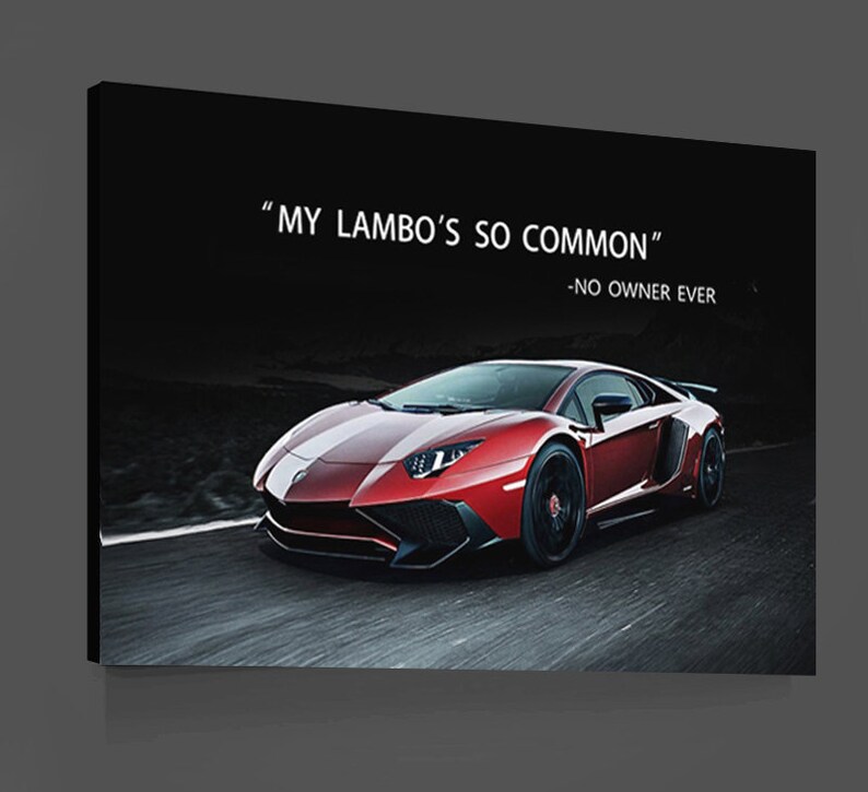 Lambo Commom Lambo Exotic Car Logo Art Wall Decor Sports Car Canvas Art Hand Painted ...