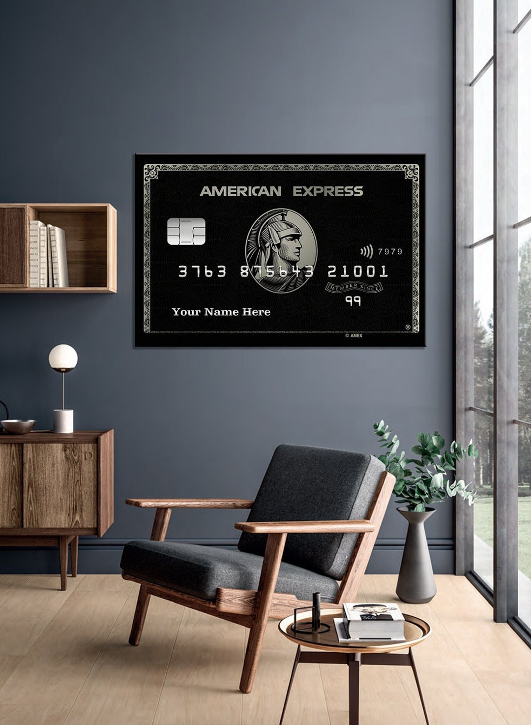 Custom AMEX Black Card Personalised Canvas American Express Etsy