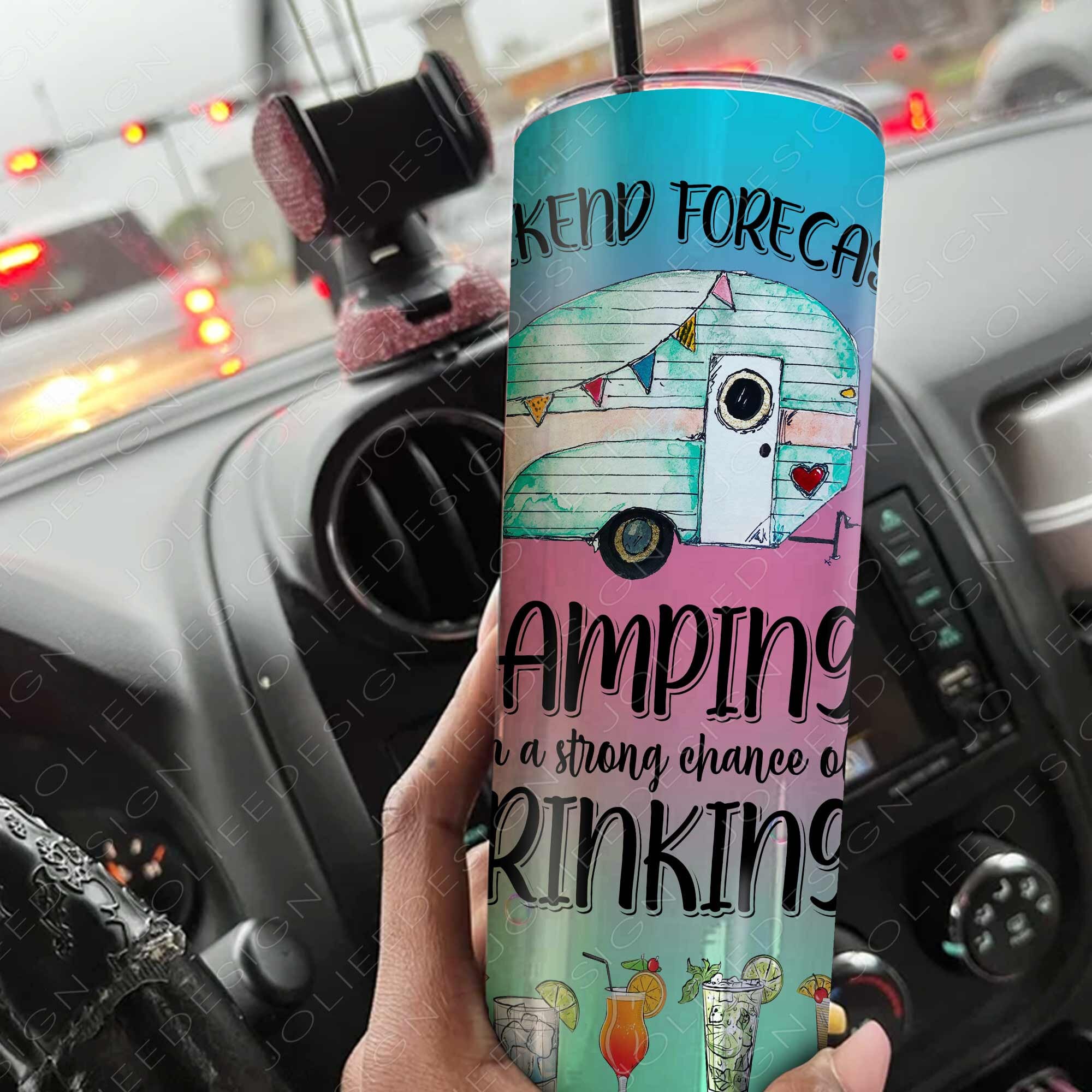 20 Oz Camping Skinny Tumbler Design Camper Tumbler Wrap Png Etsy