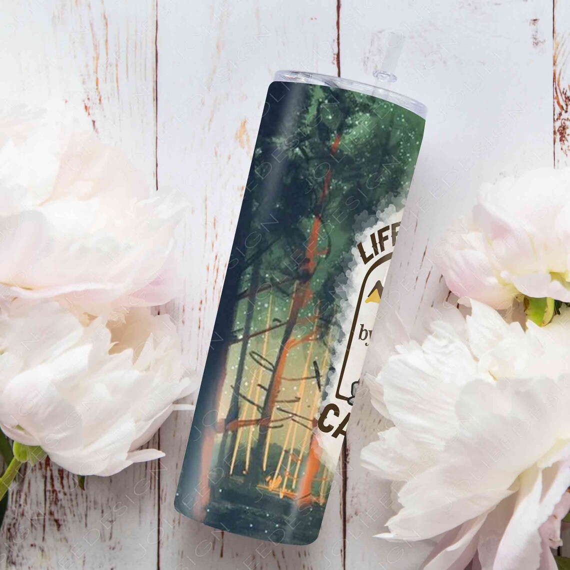 Camping Tumbler Wrap Png Sublimation 20 Oz Skinny Tumbler Etsy Canada