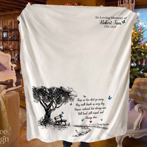 Personalized Sympathy Gift Memorial Throw Blanket Memory Etsy