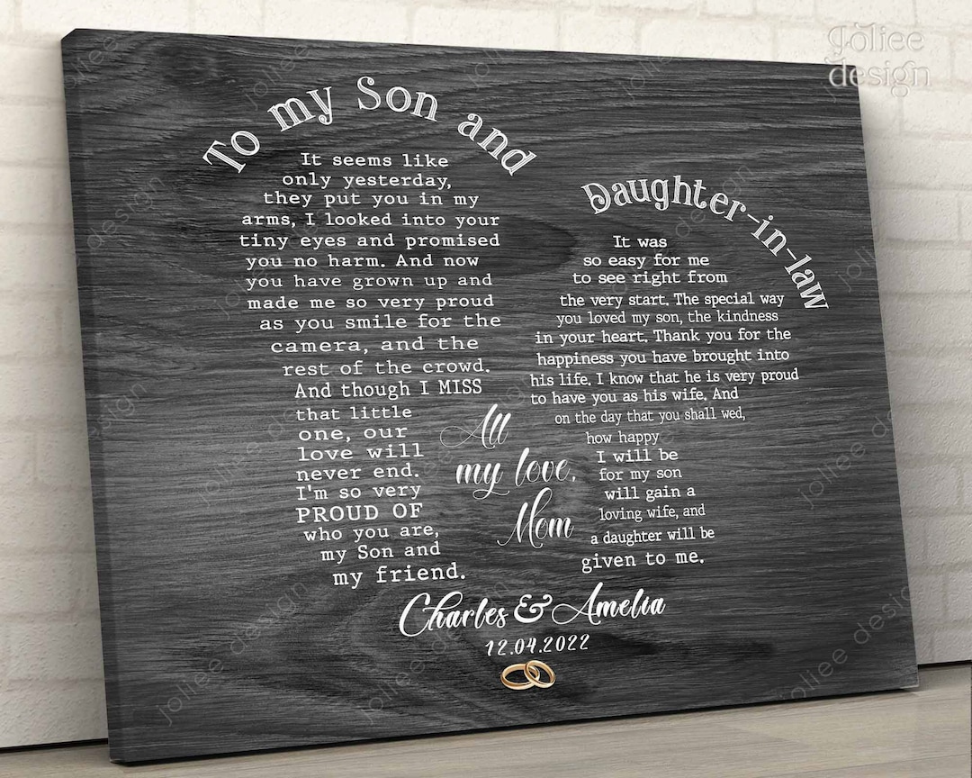 5th Wedding Anniversary Gift For Son And Daughter In Law To My Son and Daughter in Law Wedding Gift From Mom First - Etsy UK