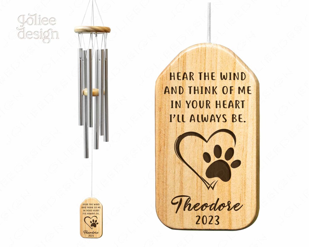 Pet Memorial Wind Chimes Personalized Dog Memorial Wind Etsy