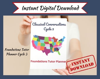 Classical Conversations Instant Download Foundations Tutor Lesson Planner - Cycle 3 - Americana Design