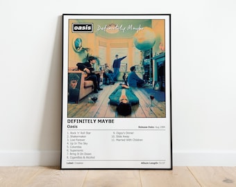 OASIS - Definitely Maybe - Album Cover Print Poster | Wall Art | Artwork | A4, A3, A2 & A1 sizes availabe