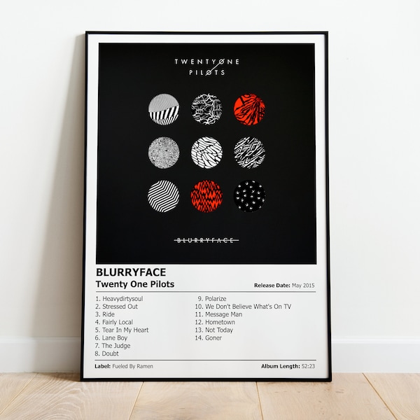 TWENTY ONE PILOTS - Blurryface - Album Cover Print Poster | Wall Art | Artwork | A4, A3, A2 & A1 sizes availabe