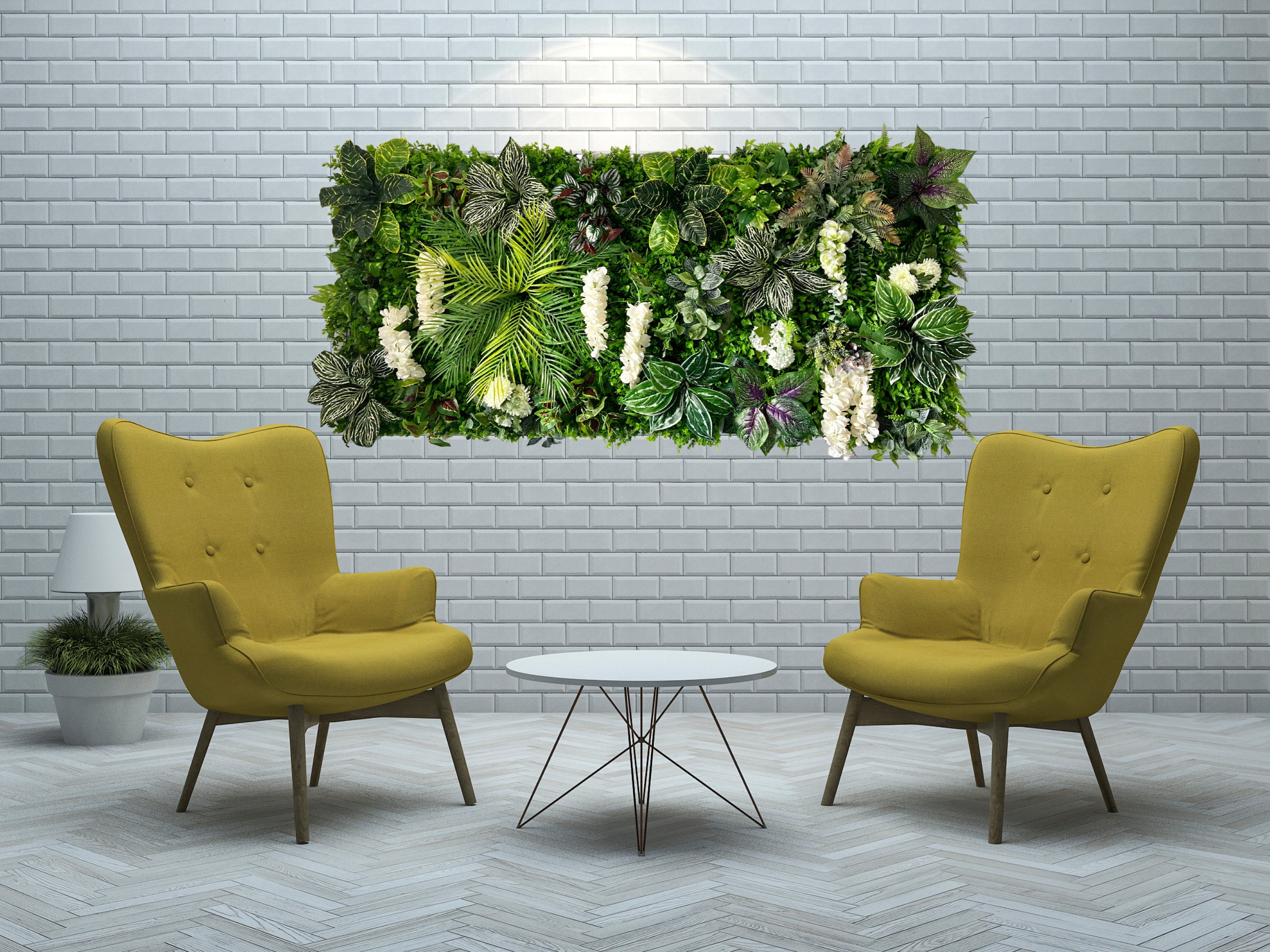 Large Artificial Plant Wall Panel Living Wall Backdrop Wall Etsy UK