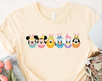 ディズニー イースターエッグ シャツ、ディズニー イースター デー、ディズニー キャラクター ハッピー イースター シャツ、ディズニー ファミリー イースター、ディズニーランド イースター 2023 シャツ
