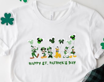 Mickey and Friends St Patrick's shirt, Gift  St Patrick shirt, Clover Bow Disney Shirt, Disney Friends, Shamrock shirt