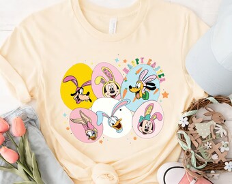 ディズニー イースターエッグ シャツ、ディズニー イースター デー、ディズニー キャラクター ハッピー イースター シャツ、ディズニー ファミリー イースター、ディズニーランド イースター 2023 シャツ
