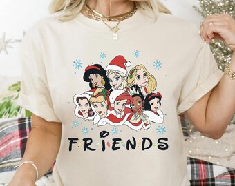 Disney Princess Friends Retro Christmas Shirt, Disney Christmas Shirt, Princess Christmas Shirt, Disney Christmas Shirt, Princess Shirt