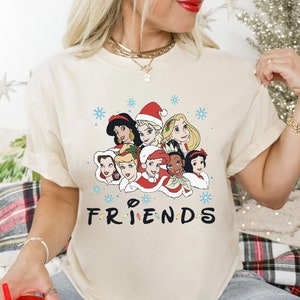 Disney Prinzessin Freunde Retro Weihnachts Shirt, Disney Weihnachten Shirt, Prinzessin Weihnachten Shirt, Disney Weihnachtsshirt, Prinzessin Shirt