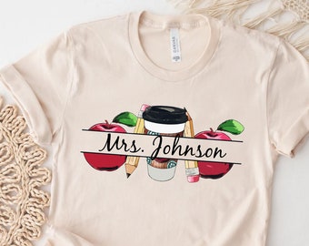 Custom Teacher Shirts, Personalized Teacher Shirt, Gift For Teacher, Cute Teacher Tee, Groovy Teacher Shirt, Teacher Name Shirt