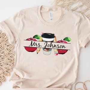 Custom Teacher Shirts, Personalized Teacher Shirt, Gift For Teacher, Cute Teacher Tee, Groovy Teacher Shirt, Teacher Name Shirt