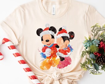 Disney Christmas Shirt, Mickey Minnie Brush Christmas Shirt, Disney Family Xmas Shirts, Merry Christmas, Disneyland Xmas