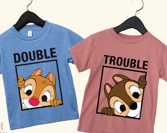 Chip and Dale shirt, Double Trouble Shirt, Disney Couple Shirts, Disney Family Shirts, Disney Vacation shirt, Sibling shirt, Brother Shrt