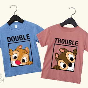 Chip and Dale shirt, Double Trouble Shirt, Disney Couple Shirts, Disney Family Shirts, Disney Vacation shirt, Sibling shirt, Brother Shrt