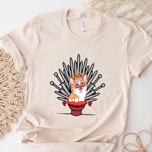 Corgi Dog Union Jack of Throne Shirt, The Queen&#39;s Platinum Shirt 1952-2022 Celebration, 70Years Queen, Funny Crown Elizabeth II