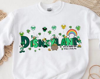 Mickey and Friends St Patrick's Sweatshirt, Disneyland St Patrick Sweatshirt, Clover Bow Disney Shirt, Disney Friends, Shamrock Sweatshirt