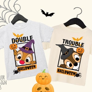 Chip and Dale Halloween shirt, Double Trouble Shirt, Disney Halloween Couple Shirts,  Disney Vacation shirt, Sibling shirt, Brother Shirt