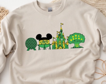Disney Epcot St Patrick's Sweatshirt, Disneyland St Patrick Sweatshirt, Clover Bow Disney Shirt, Disney Friends, Shamrock Sweatshirt