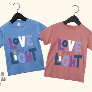 Love and Light Hanukkah Shirt, Menorah Shirt, Holiday,Hanukkah Shirt, Chanukah Shirt, Festival of lights shirt, Jewish Celebration, Holiday
