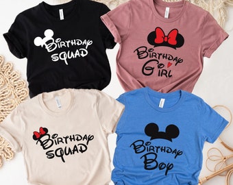 Camisa de cumpleaños de Disney, camisas familiares de cumpleaños de Mickey, cumpleaños de Minnie, camisa de niño de cumpleaños, camisa de niña de cumpleaños de Disney, niño de cumpleaños de Disney