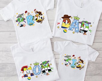 Disney Toy Story Mom Dad Sis and Bro Shirt, Toy Story Inspired, Toy Story Family, Buzz Lightyear, Disney Toy Story Tee, Toy Story Dinosaur