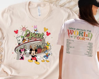 Disney Epcot World Tour Shirt, Retro Disney Epcot Shirt, Mickey And Friends, Epcot Center 1982 Shirt, Drinking Around The World, Disney tee