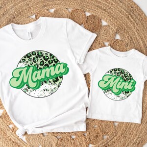 Lucky Mama Shirt, Mini Shirt, Women&#39;s Leopard St Patty&#39;s Shirt, Mother and daughter, St Patrick&#39;s Day Shirt, St Patty&#39;s Mom Shirt,
