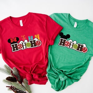Disney Ho Ho Ho Couple Shirt, Disney Christmas Tee, Christmas Gift Disney Family Shirt, Matching Family Tees, Disney Cruise Tshirt