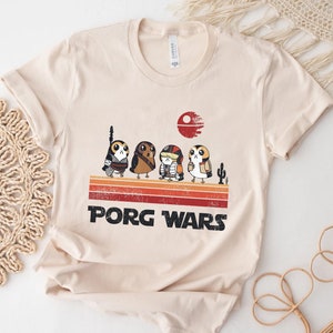 Retro Star Wars Porg Wars Shirt, Cute Porg T-shirt, Star Wars Day 2023, May the Fourth, Galaxy's Edge Shirt, Walt Disney World Trip