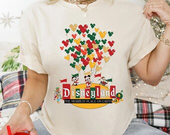Disneyland Christmas shirt, Magic Kingdom, Merriest Place on Earth, Christmas Castle, Disney trip,Disneyland Christmas, Mickey Friends shirt